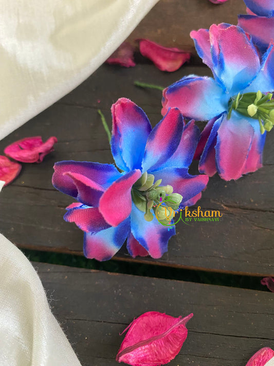 Purple Blue Flower Bridal Hair Accessory-H156