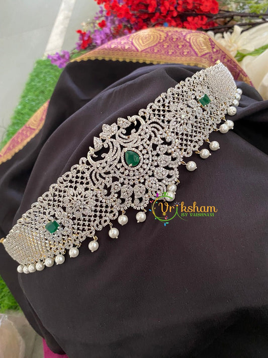 Exquisite Bridal American Diamond Hipbelt -3 Green-G2968