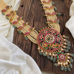 Precious Jadau Kundan Pendant Malai-Pearl Bead-J1405