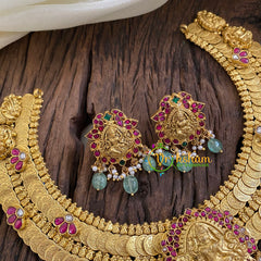 Precious Jadau Kundan Coin Temple Neckpiece -J1279