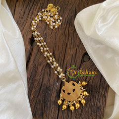 Precious Kundan Jadau Pendant Pearl Mala-J1341