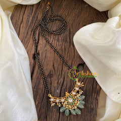 Precious Jadau Kundan Mangalsutra -Pastel Green Bead-J1324