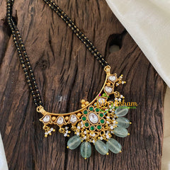 Precious Jadau Kundan Mangalsutra -Pastel Green Bead-J1324