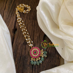 Precious Kundan Jadau Pendant Pearl Mala-J1339