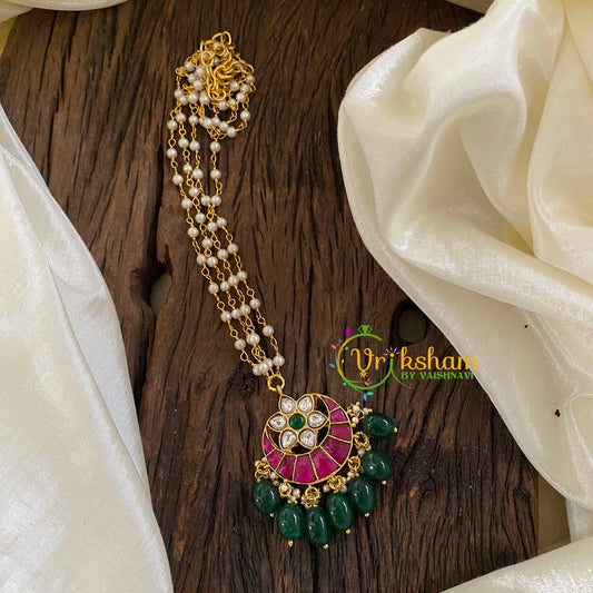 Precious Kundan Jadau Pendant Pearl Mala-J1338