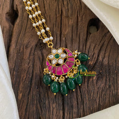 Precious Kundan Jadau Pendant Pearl Mala-J1338