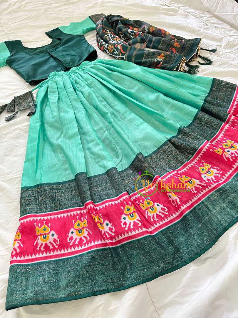 Green Indian Traditional Girls Lehenga Set -VS827