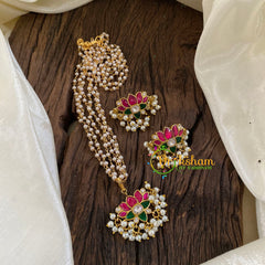 Precious Kundan Jadau Pendant Pearl Mala-J1337