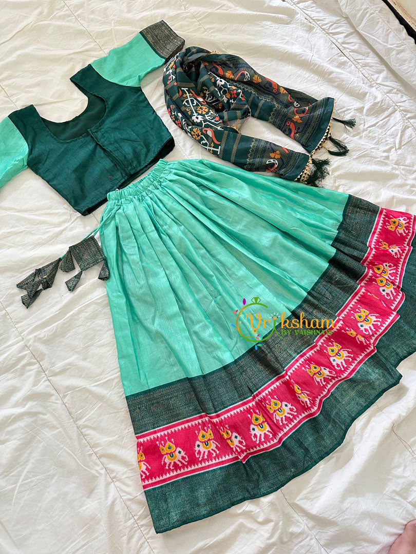 Green Indian Traditional Girls Lehenga Set -VS827