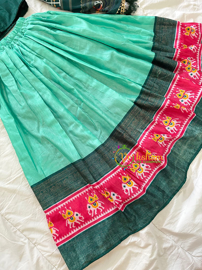 Green Indian Traditional Girls Lehenga Set -VS827