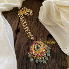 Precious Kundan Jadau Pendant Pearl Mala-J1336