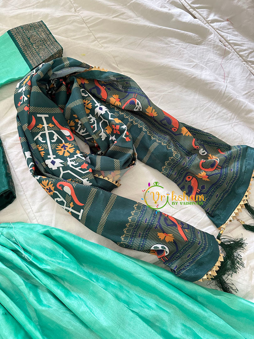 Green Indian Traditional Girls Lehenga Set -VS827