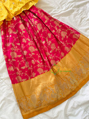 Yellow and Pink Indian Traditional Girls Lehenga Set -VS823