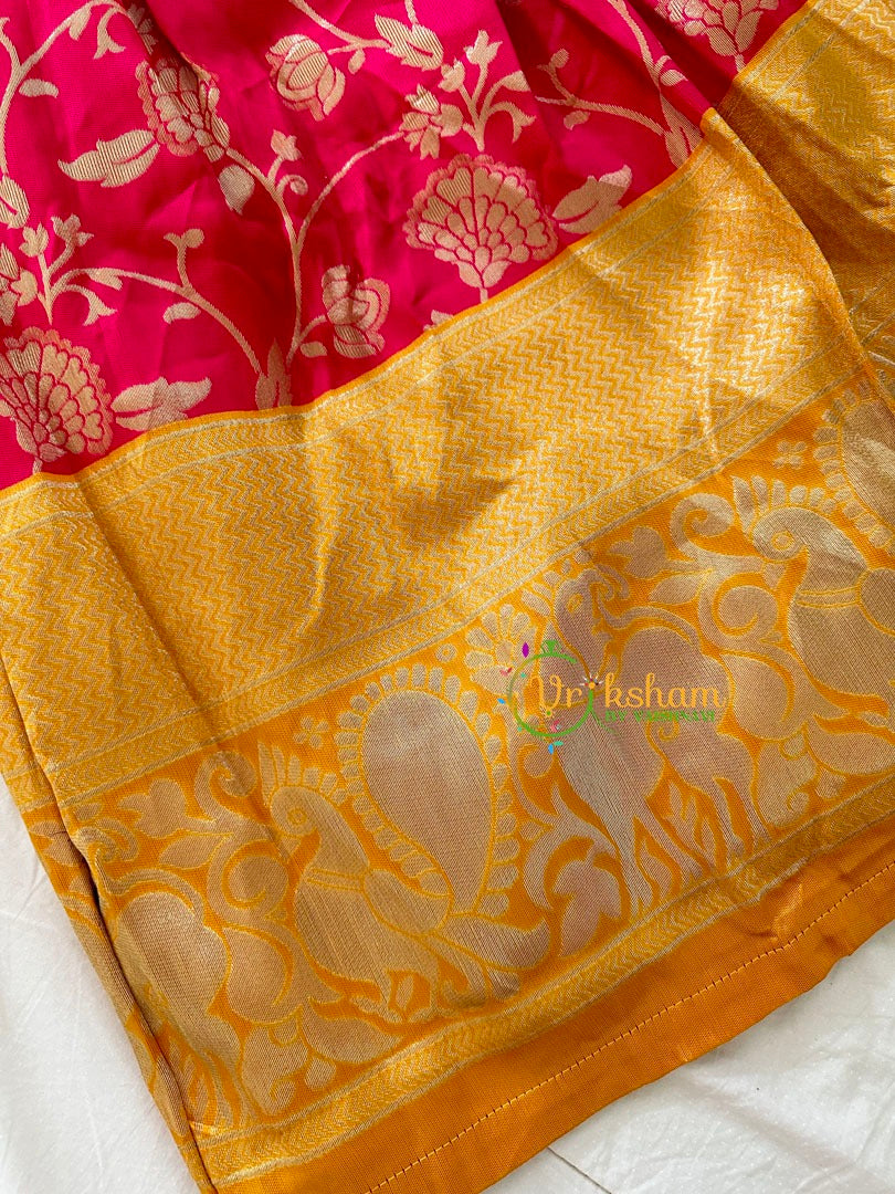 Yellow and Pink Indian Traditional Girls Lehenga Set -VS823