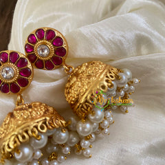 Pink Precious Jadau Kundan Jhumkas -J1322