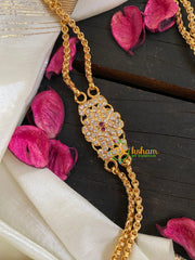 Traditional Rettai Vadam Mogappu Chain- 2 Layers-Red White-G5901