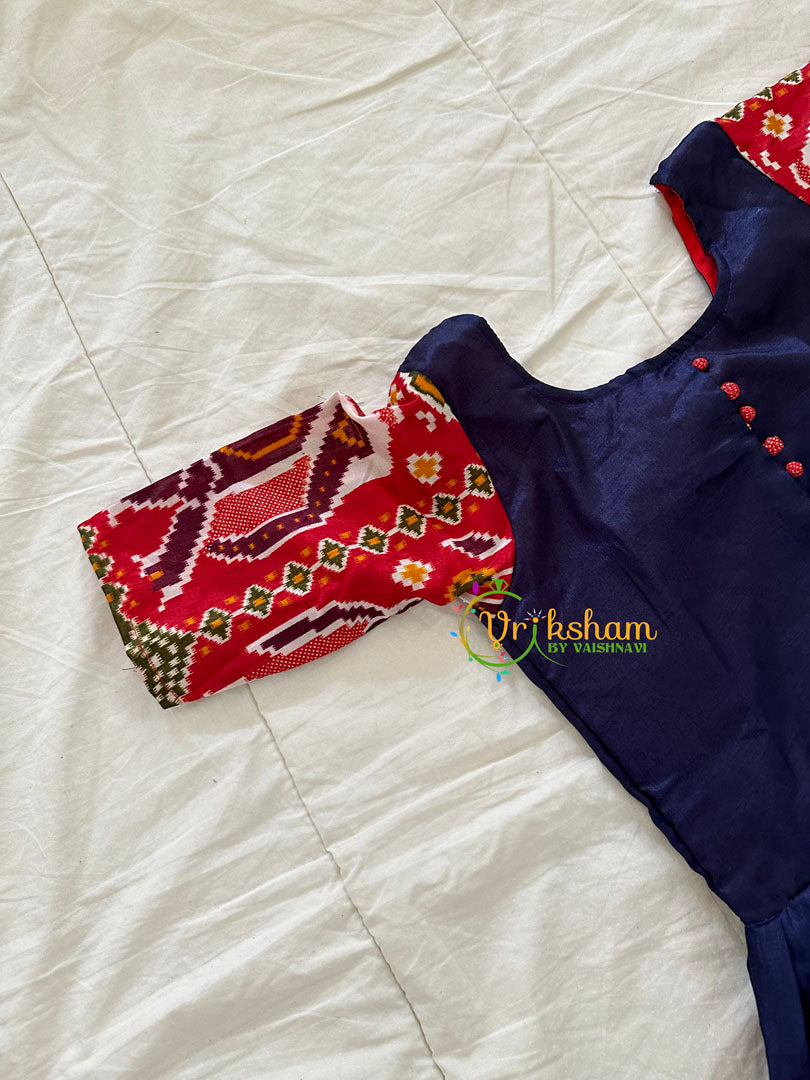 Red with Blue Indian Traditional Girls Dress Set -VS809
