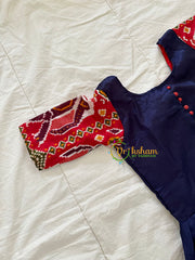 Red with Blue Indian Traditional Girls Dress Set -VS809