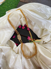 Traditional Rettai Vadam Mogappu Chain- 2 Layers-Red White-S-G5904