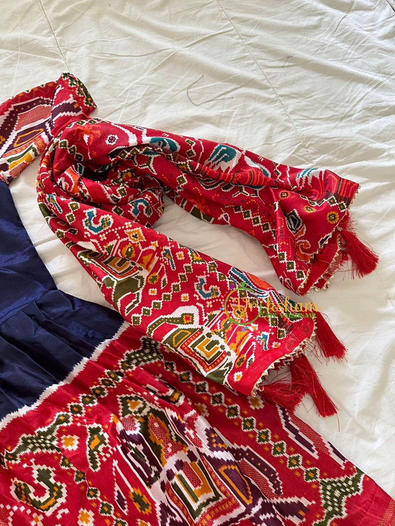 Red with Blue Indian Traditional Girls Dress Set -VS809