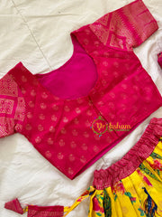 Yellow with Pink Indian Traditional Girls Lehenga Set -VS808