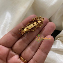 Gold AD Stone Saree Pin -Dress Pin -Floral 1-G3042