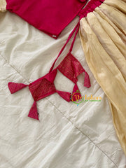 Pink and Half White Indian Traditional Girls Lehenga Set -VS806