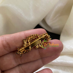 Gold AD Stone Saree Pin -Dress Pin -Floral 3- G3045