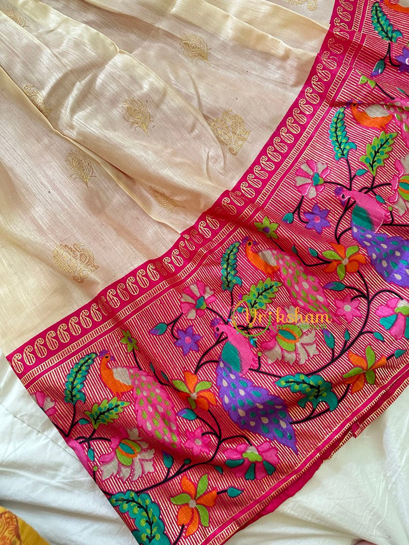 Pink and Half White Indian Traditional Girls Lehenga Set -VS805