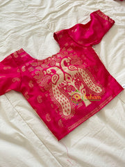 Pink and Half White Indian Traditional Girls Lehenga Set -VS805