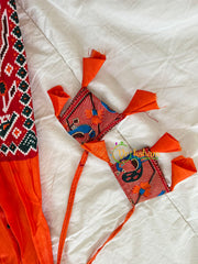 Red and Orange Indian Traditional Girls Lehenga Set -VS804