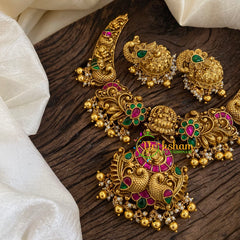 Precious Jadau Kundan Short Neckpiece -Gold Bead-J1385