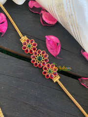 Traditional Kemp Mugappu Chain-Green Red-G5923