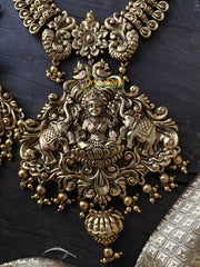 Premium Antique Lakshmi Pendant Temple Haram -G2177