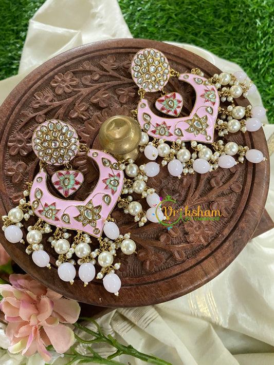  Kundan Meenakari Danglers-Rose-G5019