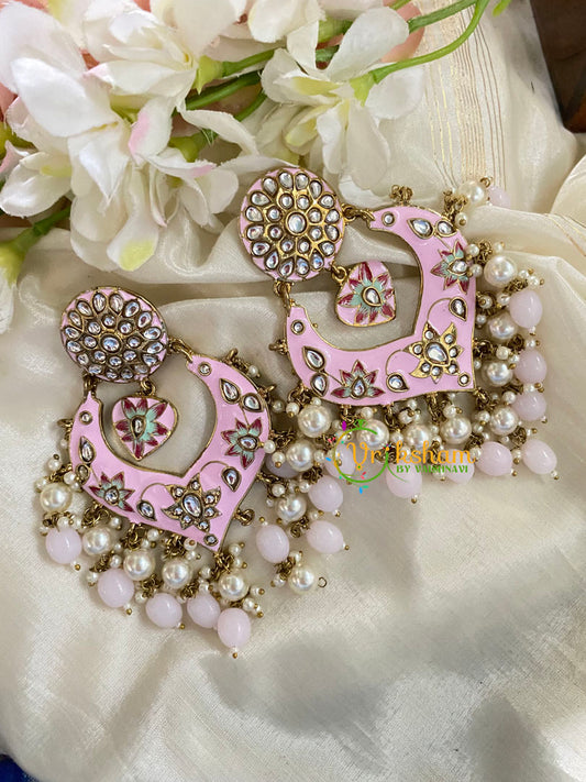  Kundan Meenakari Danglers-Rose-G5019