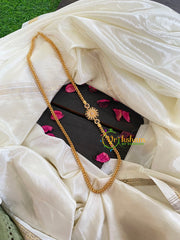 Traditional AD Stone Mogappu Chain-Black-Floral-G5921
