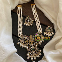 Pearl Victorian Diamond Temple Neckpiece -Vishnu Pendant -VV067