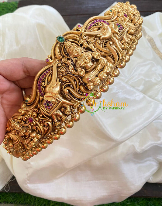 Premium Gold look alike AD Stone Lakshmi Hipbelt-G5834