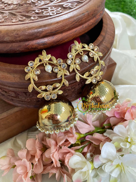 Kundan Jhumkas- Copper Gold Tone -G5070