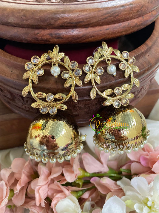 Kundan Jhumkas- Copper Gold Tone -G5070