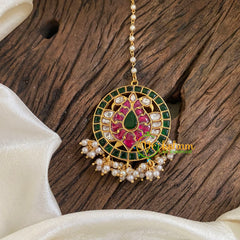 Precious Jadau Kundan Maang Tikka -Single Pearl Strand Tikka -J1300