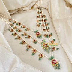 3 Layered Jadau Kundan Pearl Neckpiece -Theedlada-J1350