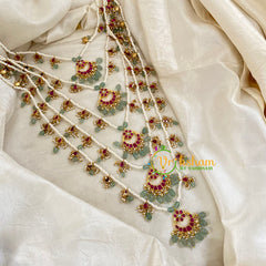 5 Layered Jadau Kundan Pearl Neckpiece -Panchlada-J1358