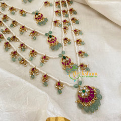 5 Layered Jadau Kundan Pearl Neckpiece -Panchlada-J1346