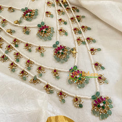 5 Layered Jadau Kundan Pearl Neckpiece -Panchlada-J1357