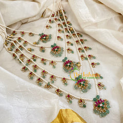 5 Layered Jadau Kundan Pearl Neckpiece -Panchlada-J1357