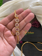Traditional AD Stone Star Floral Mugappu Chain -G3012