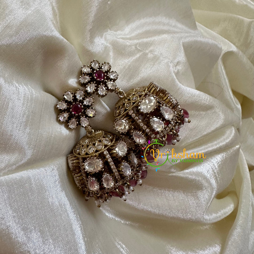 Victorian Diamond Jhumkas-VV1168