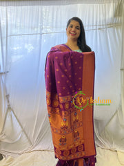 Purple Paithani Semi Soft Silk Saree -VS731